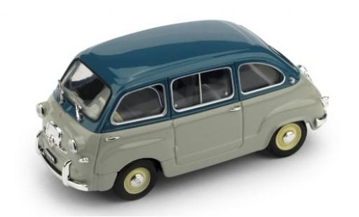Modelauto Fiat 600 Multipla Berlina Serie 1a blauw/grijs 1956 1/43 Brumm