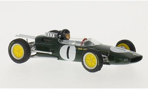 Modelauto Lotus 25 Base No.1 Team formule 1 GP Belgien 1963 avec figurine de conducteur J.Clark 1/43 Brumm