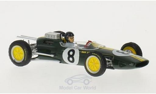 Modelauto Lotus 25 Base No.8 formule 1 GP Italien 1963 met Fahrerfigur J.Clark 1/43 Brumm