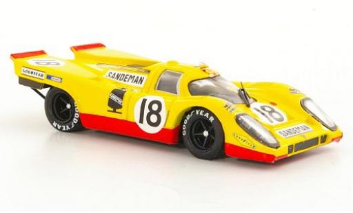Modelauto Porsche 917 1970 K RHD No.18 David Piper Racing Sandeman 24h Le Mans D.Piper/G.van Lennep 1/43 Brumm