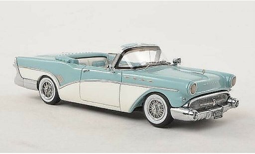 Buick Roadmaster Convertible 1/43 Neo Cabriolet blauw-grijs/wit 1957 modelauto