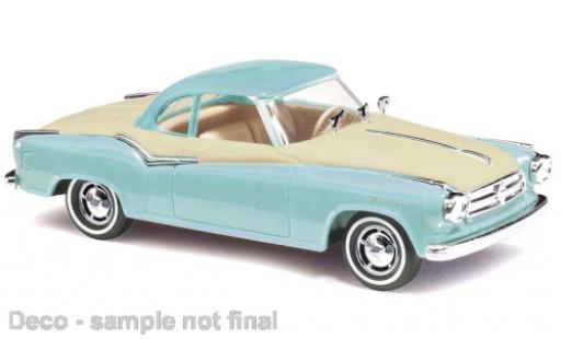 Modelauto Borgward Isabella coupe blauw /beige 1/87 Busch