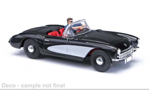 Modelauto Chevrolet Corvette Convertible (C1) Cabriolet zwart 1956 1/87 Busch