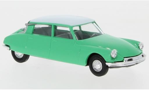 Modelauto Citroen DS 19 turquoise/wit 1/87 Busch