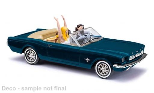 Modelauto Ford Mustang Convertible Cabriolet metallic groen 1964 1/87 Busch