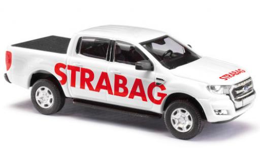 Modelauto Ford Ranger DoKa STRABAG 2016 avec Protection de surface de chargement 1/87 Busch