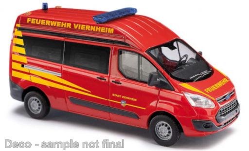Modelauto Ford Transit Custom Hochdak Bus Brandweer Viernheim 2012 1/87 Busch
