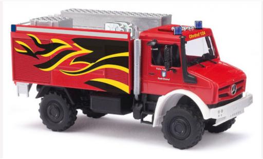 Modelauto Mercedes Unimog U300-U5023 U 5023 grijs Brandweer Ohrdruf/Th&Atilde;&frac14;ringen 2014 1/87 Busch