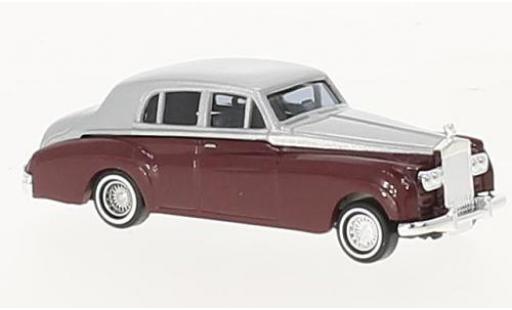 Modelauto Rolls Royce Silver Cloud Base metallic rood/grijs 1959 1/87 Busch