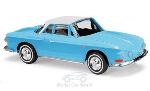 Modelauto Volkswagen Karmann Ghia Base Ghia 1600 blauw/wit 1961 1/87 Busch