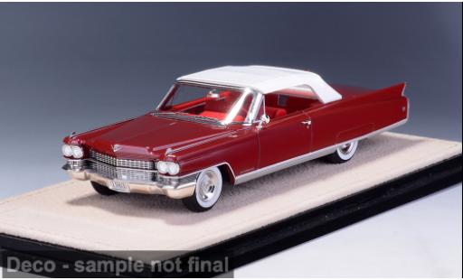 Modelauto Cadillac Eldorado Biarritz rood/wit 1963 1/43 Stamp Models