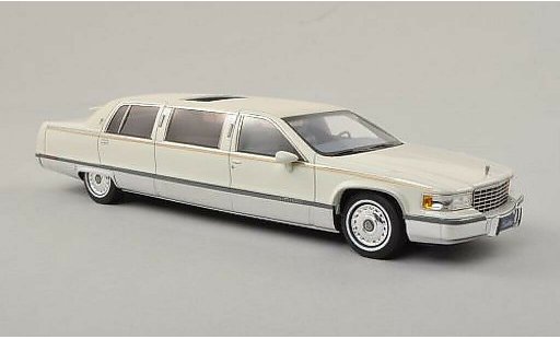Cadillac Fleetwood Limousine 1/43 GLM Sedan wit/mat-wit 1991 modelauto