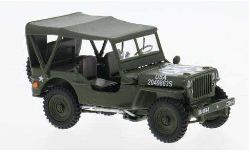 Modelauto Jeep Willys Base 4 x 4 W olijfgroen 1/43 Cararama