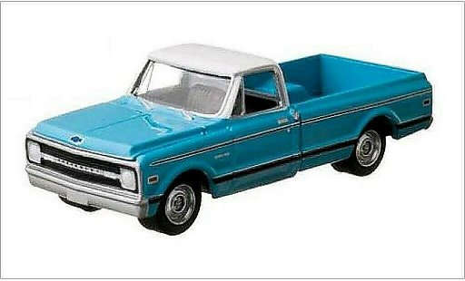 Chevrolet C-10 Pickup 1/64 Greenlight blauw/wit 1970 modelauto