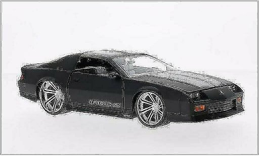 Chevrolet Camaro IROC 1/24 Jada Toys Z28 -Z Tuning mat-zwart/grijs 1985 modelauto