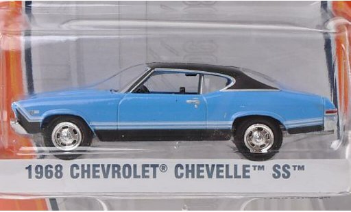 Chevrolet Chevelle SS 1/64 Greenlight blauw/mat-zwart 1968 modelauto