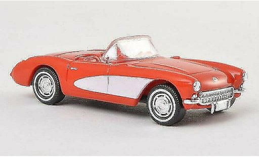 Chevrolet Corvette Convertible 1/87 Busch C1 C1 Cabriolet rood-oranje/wit 1956 modelauto
