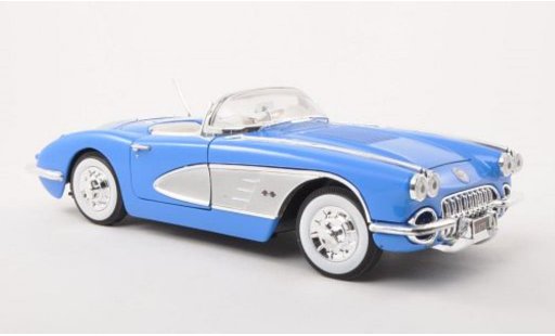 Chevrolet Corvette Convertible 1/18 Motormax C1 C1 blauw/grijs 1958 modelauto