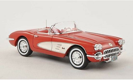 Chevrolet Corvette Convertible 1/43 Neo C1 (C1) rood/wit 1959 modelauto