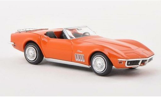 Chevrolet Corvette Convertible 1/87 Brekina C3 Cabrio oranje met Gepacktrager modelauto