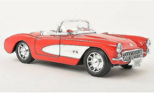 Chevrolet Corvette Convertible 1/24 Welly C1 Cabriolet rood 1957 modelauto