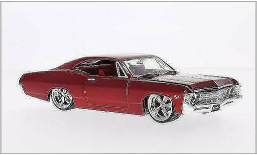 Chevrolet Impala tuning 1/24 Jada Toys SS rood 1967 modelauto