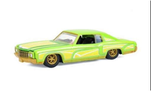 Modelauto Chevrolet Monte Carlo lowrider geel/groen 1970 1/64 Greenlight
