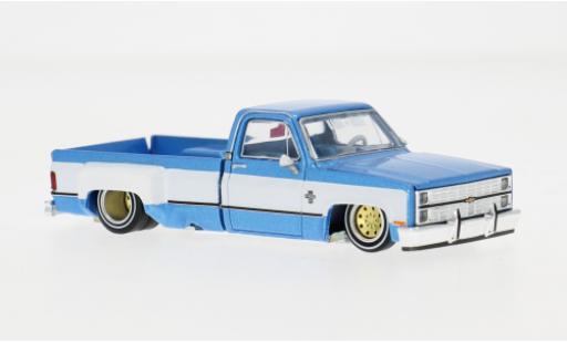Modelauto Chevrolet Silverado pickup Dually Vintage Spec V1 blauw/wit 1/64 Mini GT