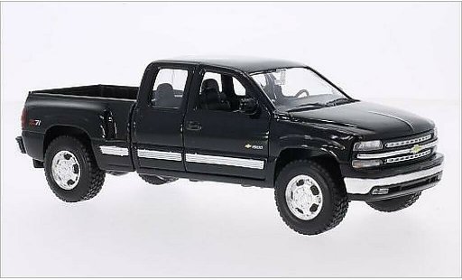 Chevrolet Silverado pickup 1/24 Welly zwart 1999 modelauto