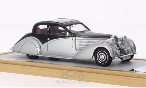Modelauto Bugatti 57 Ventoux Type Coach Gangloff Speciale Roussel zwart/grijs RHD 1937 1/43 Chromes