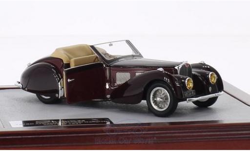 Modelauto Bugatti 57 Atalante Type SC Cabriolet Gangloff bruin/rood RHD 1937 1/43 Chromes