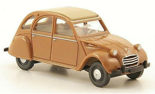 Citroen 2CV Berline 1/87 Wiking bruin/beige modelauto