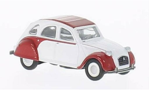 Citroen 2CV Dolly 1/87 Schuco wit/rood modelauto