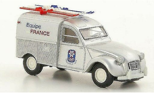 Citroen 2CV Fourgonnette 1/87 Brekina Bestelbusje Equipe de France X. Olympische Winterspiele Grenoble 1968 modelauto