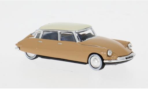 Modelauto Citroen DS 19 bruin/wit 1959 1/87 Norev
