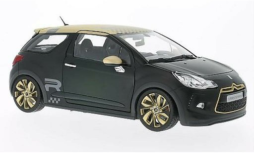 DS Automobiles DS3 Racing 1/18 Norev mat-zwart met Golddeko 2013 modelauto