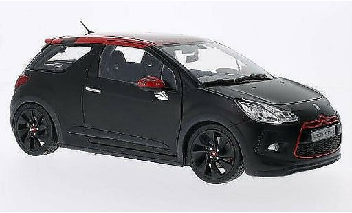 DS Automobiles DS3 Racing 1/18 Norev S.Loeb mat-zwart met rotem dak 2012 modelauto