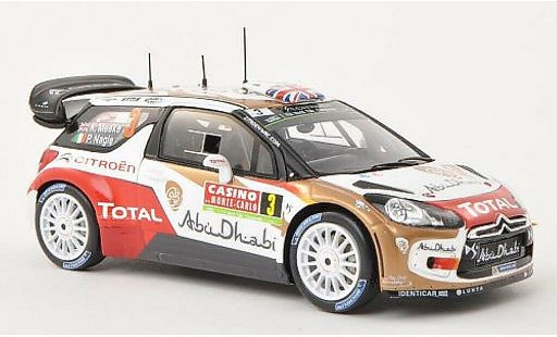 DS Automobiles DS3 WRC 1/43 Spark No.3 Total Abu Dhabi WRT Rally Monte Carlo 2014 /P.Nagle modelauto