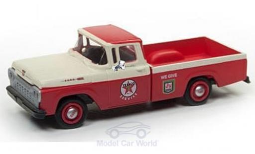 Modelauto Ford F-100 Pickup 00 Pick Up rood/beige Texaco Service 1960 1/87 Classic Metal Works