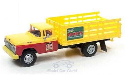 Modelauto Ford Stake Bed Truck Flotte geel/rood Funks Hybrids 1960 1/87 Classic Metal Works