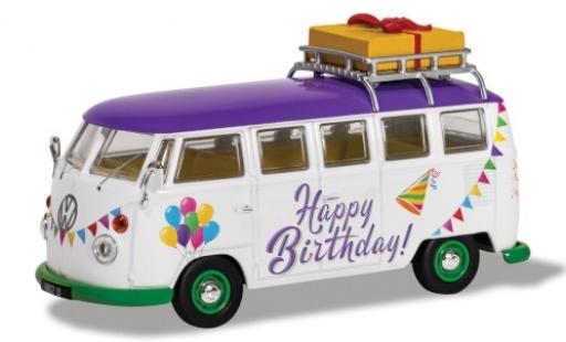 Modelauto Volkswagen T1 Base Camper wit/Dekor RHD Happy Birthday 1/43 Corgi