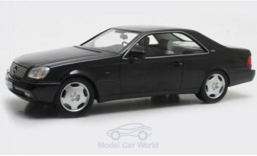 Modelauto Mercedes 600 AMG SEC (C140) metallic zwart 1992 1/18 Cult Scale Models