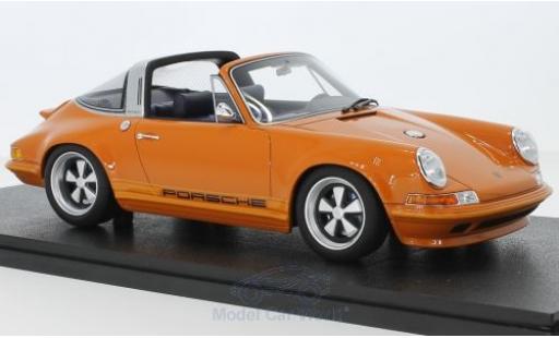 Modelauto Porsche 911 Targa metallic oranje Singer 1/18 Cult Scale Models