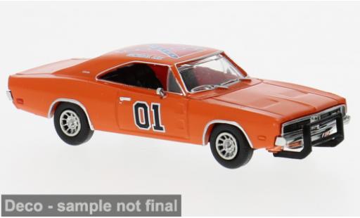 Modelauto Dodge Charger Coupe oranje 1969 1/87 Brekina