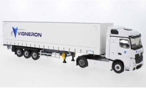 Modelauto Mercedes Actros Base 5 Vigneron Gardinenplanen-Sattelzug 1/43 Eligor