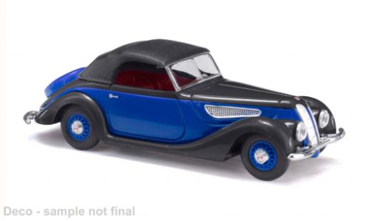 Modelauto EMW 327 Cabriolet blauw/zwart 1952 1/87 Busch