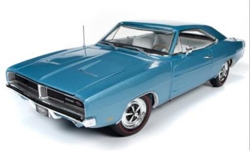 Modelauto Dodge Charger R/T metallic blauw/wit 1969 1/18 Ertl