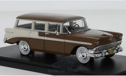 Modelauto Chevrolet Bel Air Station Wagon Beauville bruin/wit 1956 1/43 Esval Models