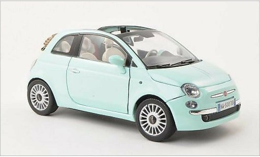 Fiat 500 C 1/18 Motormax Cabrio turquoise modelauto