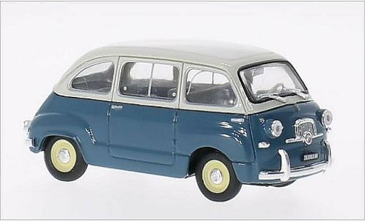 Fiat 600 Multipla 1/43 Brumm blauw/grijs 1956 modelauto